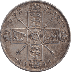 1915 ONE FLORIN ( VF ) - FLORIN - Cambridgeshire Coins