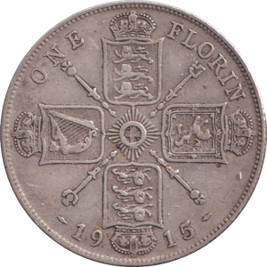 1915 ONE FLORIN ( VF ) - FLORIN - Cambridgeshire Coins