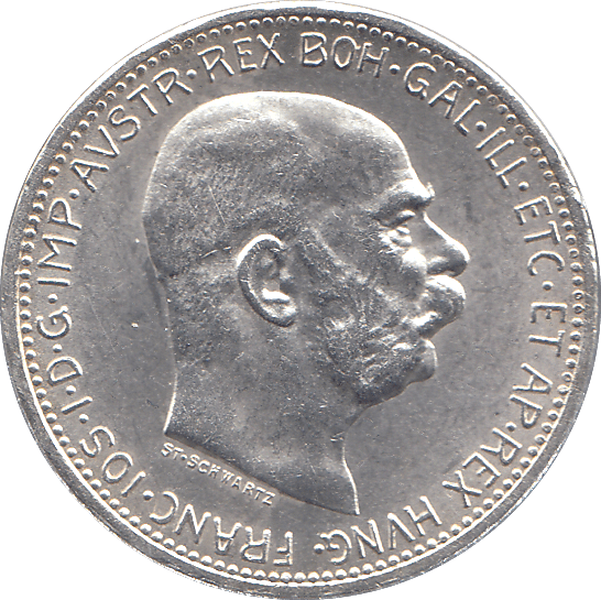 1915 ONE SILVER CROWN AUSTRO - HUNGARIAN ( SILVER ) - WORLD COINS - Cambridgeshire Coins