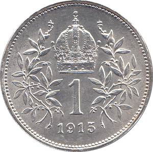 1915 ONE SILVER CROWN AUSTRO - HUNGARIAN ( SILVER ) - WORLD COINS - Cambridgeshire Coins