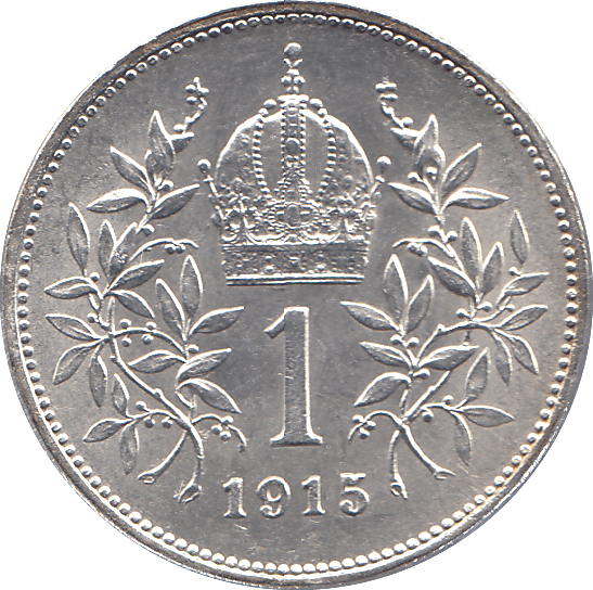 1915 ONE SILVER CROWN AUSTRO - HUNGARIAN ( SILVER ) - WORLD COINS - Cambridgeshire Coins