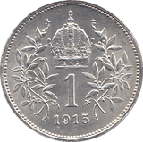 1915 ONE SILVER CROWN AUSTRO - HUNGARIAN ( SILVER ) - WORLD COINS - Cambridgeshire Coins