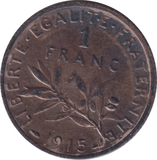 1915 SILVER FRANC FRANCE - SILVER WORLD COINS - Cambridgeshire Coins