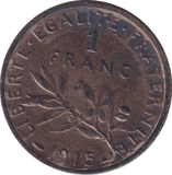 1915 SILVER FRANC FRANCE - SILVER WORLD COINS - Cambridgeshire Coins