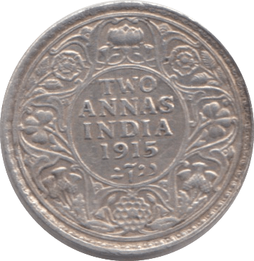 1915 SILVER INDIA 2 ANNAC - SILVER WORLD COINS - Cambridgeshire Coins