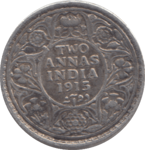 1915 SILVER INDIA 2 ANNAS - SILVER WORLD COINS - Cambridgeshire Coins