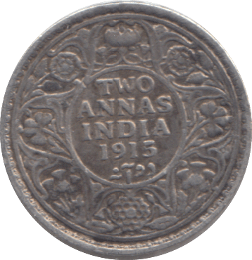 1915 SILVER INDIA 2 ANNAS - SILVER WORLD COINS - Cambridgeshire Coins