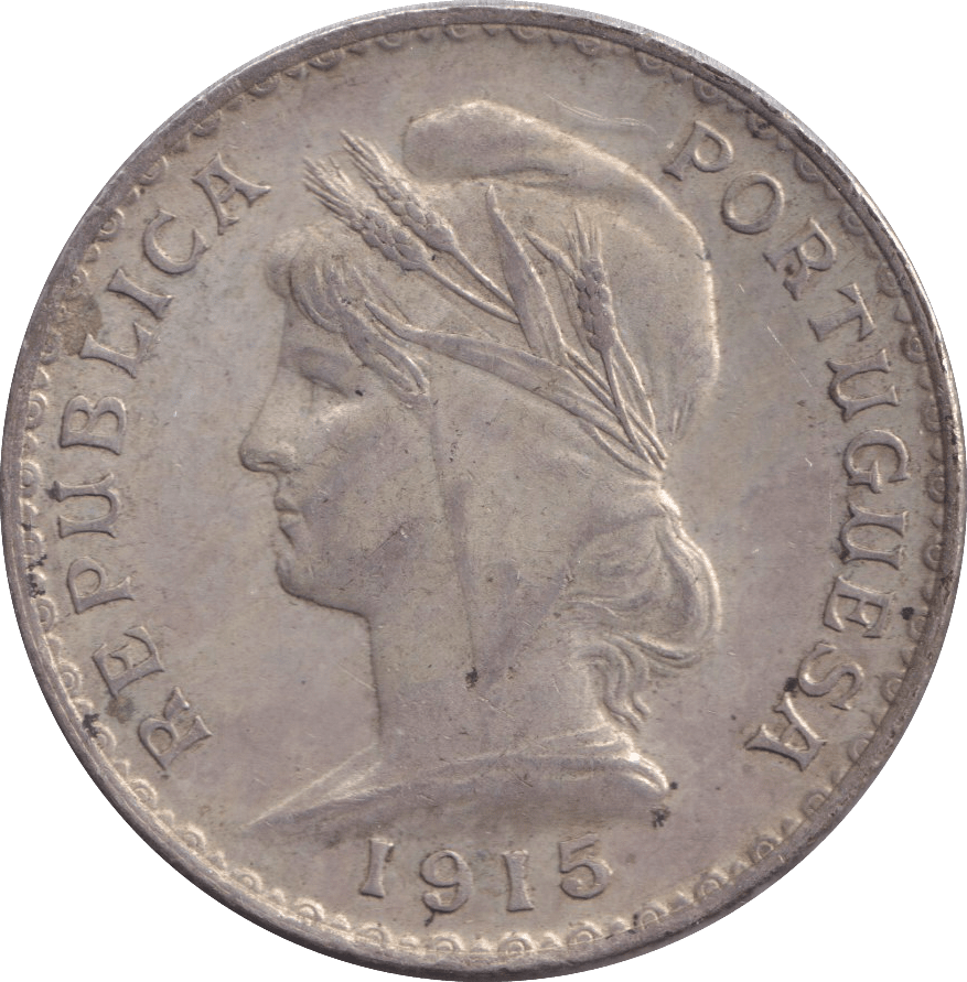 1915 SILVER ONE ESCUDO PORTUGAL - SILVER WORLD COINS - Cambridgeshire Coins