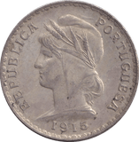 1915 SILVER ONE ESCUDO PORTUGAL - SILVER WORLD COINS - Cambridgeshire Coins