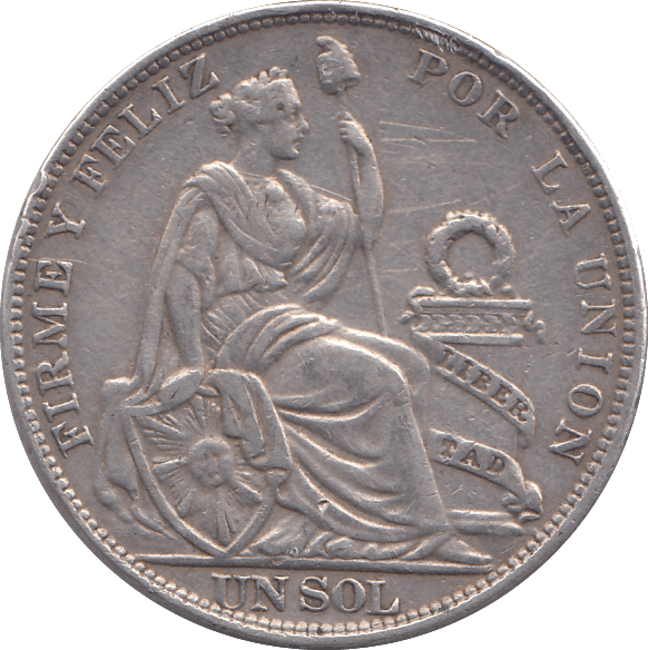 1915 SILVER ONE SOL PERU - SILVER WORLD COINS - Cambridgeshire Coins