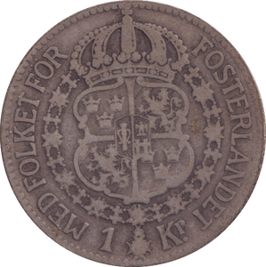 1915 SILVER SWEDEN KORONA - SILVER WORLD COINS - Cambridgeshire Coins