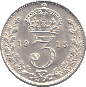 1915 SILVER THREEPENCE ( AUNC ) - THREEPENCE - Cambridgeshire Coins