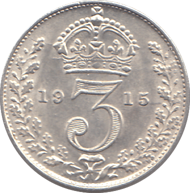 1915 SILVER THREEPENCE ( AUNC ) - THREEPENCE - Cambridgeshire Coins
