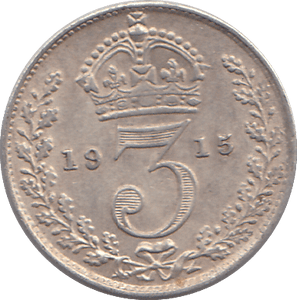 1915 SILVER THREEPENCE ( EF ) - THREEPENCE - Cambridgeshire Coins
