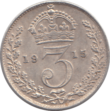 1915 SILVER THREEPENCE ( EF ) - THREEPENCE - Cambridgeshire Coins