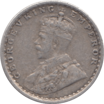 1915 SILVER TWO ANNAS INDIA - SILVER WORLD COINS - Cambridgeshire Coins