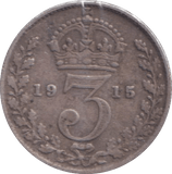 1915 THREEPENCE ( FINE ) - THREEPENCE - Cambridgeshire Coins