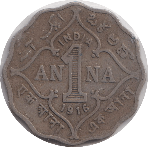 1916 1 ANNA INDIA - WORLD COINS - Cambridgeshire Coins