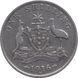 1916 AUSTRALIA SILVER ONE SHILLING - SILVER WORLD COINS - Cambridgeshire Coins