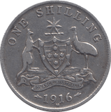 1916 AUSTRALIA SILVER ONE SHILLING - SILVER WORLD COINS - Cambridgeshire Coins