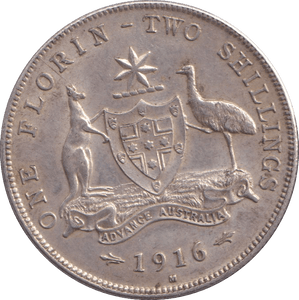 1916 AUSTRALIA TWO SHILLINGS - WORLD COINS - Cambridgeshire Coins
