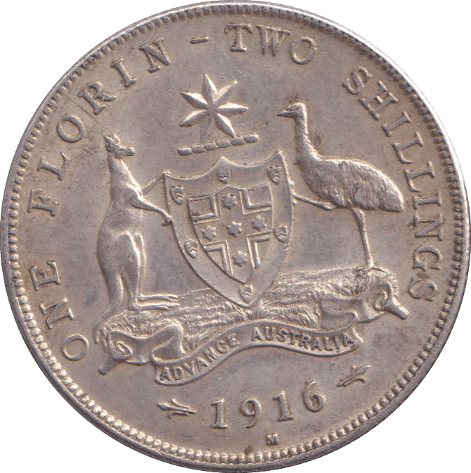 1916 AUSTRALIA TWO SHILLINGS - WORLD COINS - Cambridgeshire Coins