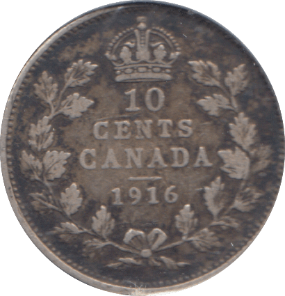 1916 CANADA 10 CENT - WORLD COINS - Cambridgeshire Coins