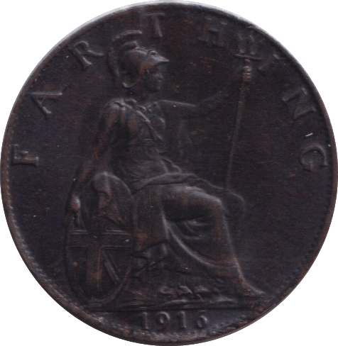 1916 FARTHING ( EF ) - FARTHING - Cambridgeshire Coins