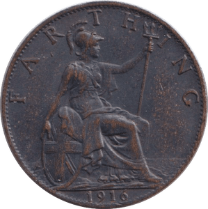 1916 FARTHING ( EF ) - FARTHING - Cambridgeshire Coins