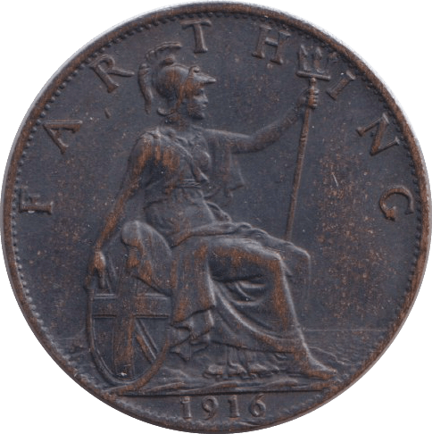 1916 FARTHING ( EF ) - FARTHING - Cambridgeshire Coins