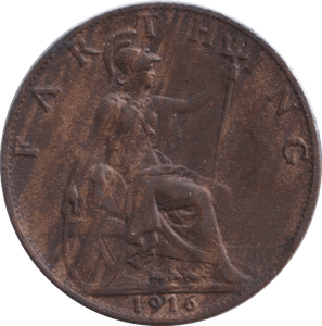 1916 FARTHING ( FINE ) - FARTHING - Cambridgeshire Coins