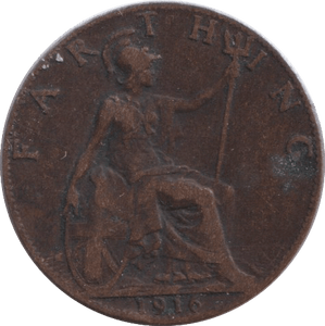 1916 FARTHING ( FINE ) - FARTHING - Cambridgeshire Coins