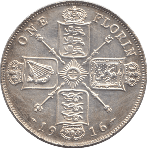 1916 FLORIN ( AUNC ) - FLORIN - Cambridgeshire Coins