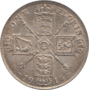1916 FLORIN ( EF ) - FLORIN - Cambridgeshire Coins