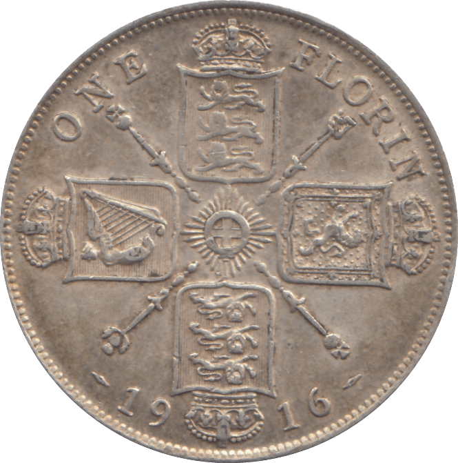 1916 FLORIN ( EF ) - FLORIN - Cambridgeshire Coins