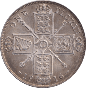 1916 FLORIN ( EF ) - FLORIN - Cambridgeshire Coins
