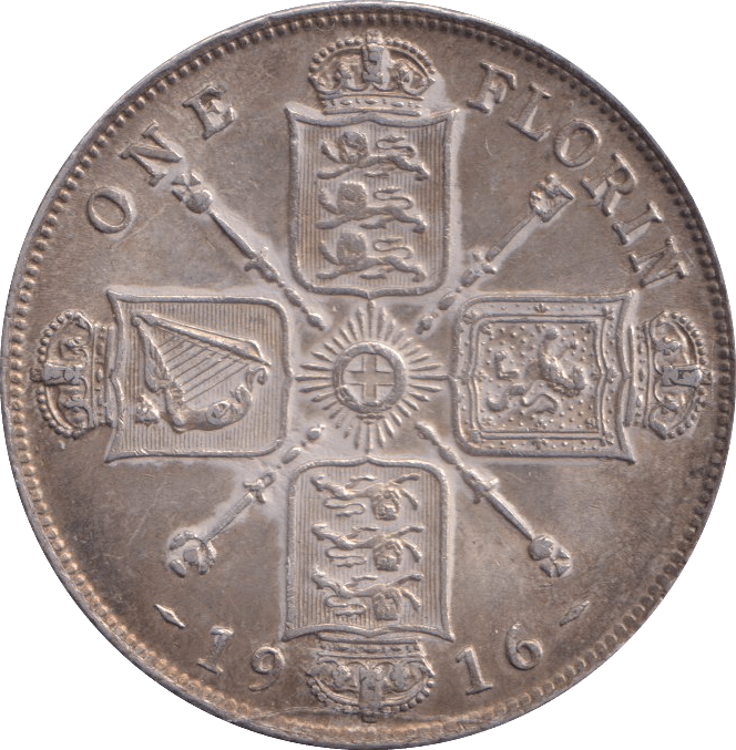 1916 FLORIN ( EF ) - FLORIN - Cambridgeshire Coins