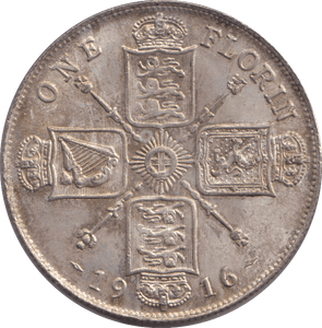 1916 FLORIN ( EF ) - FLORIN - Cambridgeshire Coins