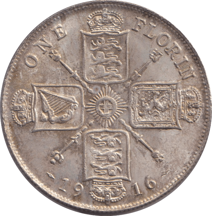 1916 FLORIN ( EF ) - FLORIN - Cambridgeshire Coins