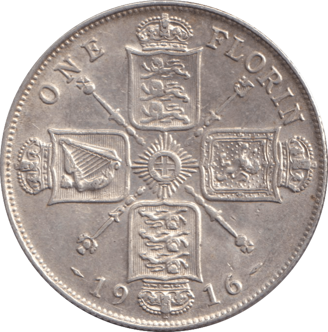 1916 FLORIN ( EF ) - FLORIN - Cambridgeshire Coins