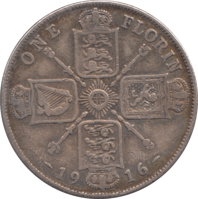 1916 FLORIN ( FINE ) - FLORIN - Cambridgeshire Coins