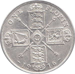 1916 FLORIN ( GVF ) - FLORIN - Cambridgeshire Coins