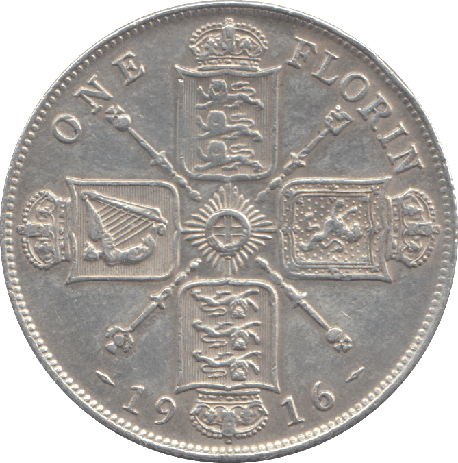 1916 FLORIN ( GVF ) - FLORIN - Cambridgeshire Coins