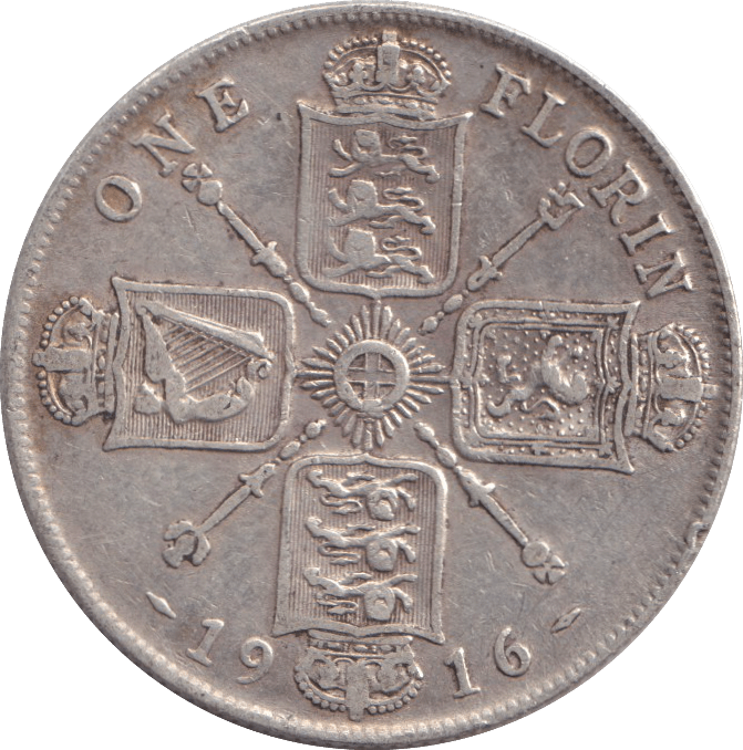 1916 FLORIN ( VF ) - FLORIN - Cambridgeshire Coins
