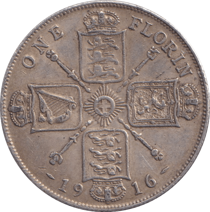 1916 FLORIN ( VF ) - FLORIN - Cambridgeshire Coins