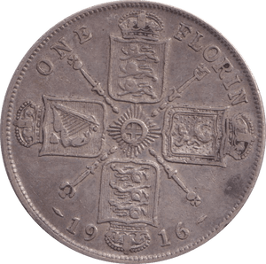 1916 FLORIN ( VF ) - FLORIN - Cambridgeshire Coins