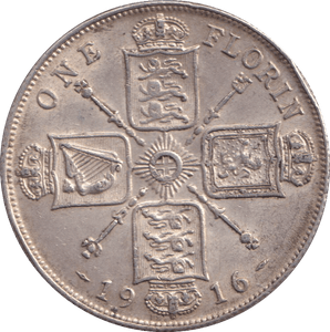 1916 FLORINE ( GVF ) - FLORIN - Cambridgeshire Coins