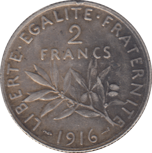 1916 FRANCE 2 FRANC - WORLD COINS - Cambridgeshire Coins