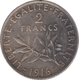 1916 FRANCE 2 FRANC - WORLD COINS - Cambridgeshire Coins
