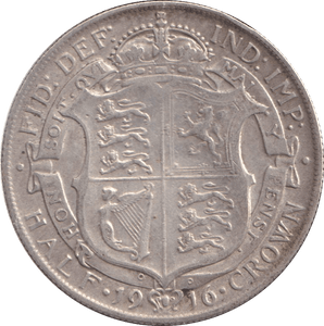 1916 HALF CROWN ( VF ) - HALF FARTHING - Cambridgeshire Coins